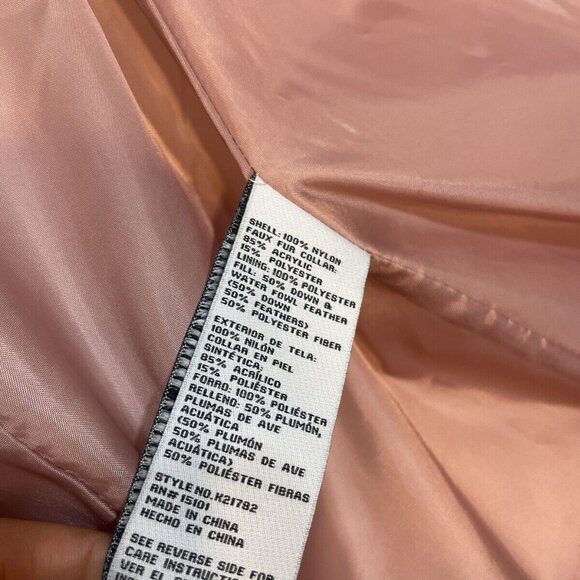 kate spade white puffa coat in shiny and matte nylon with faux fur collar - Picture 10 of 10